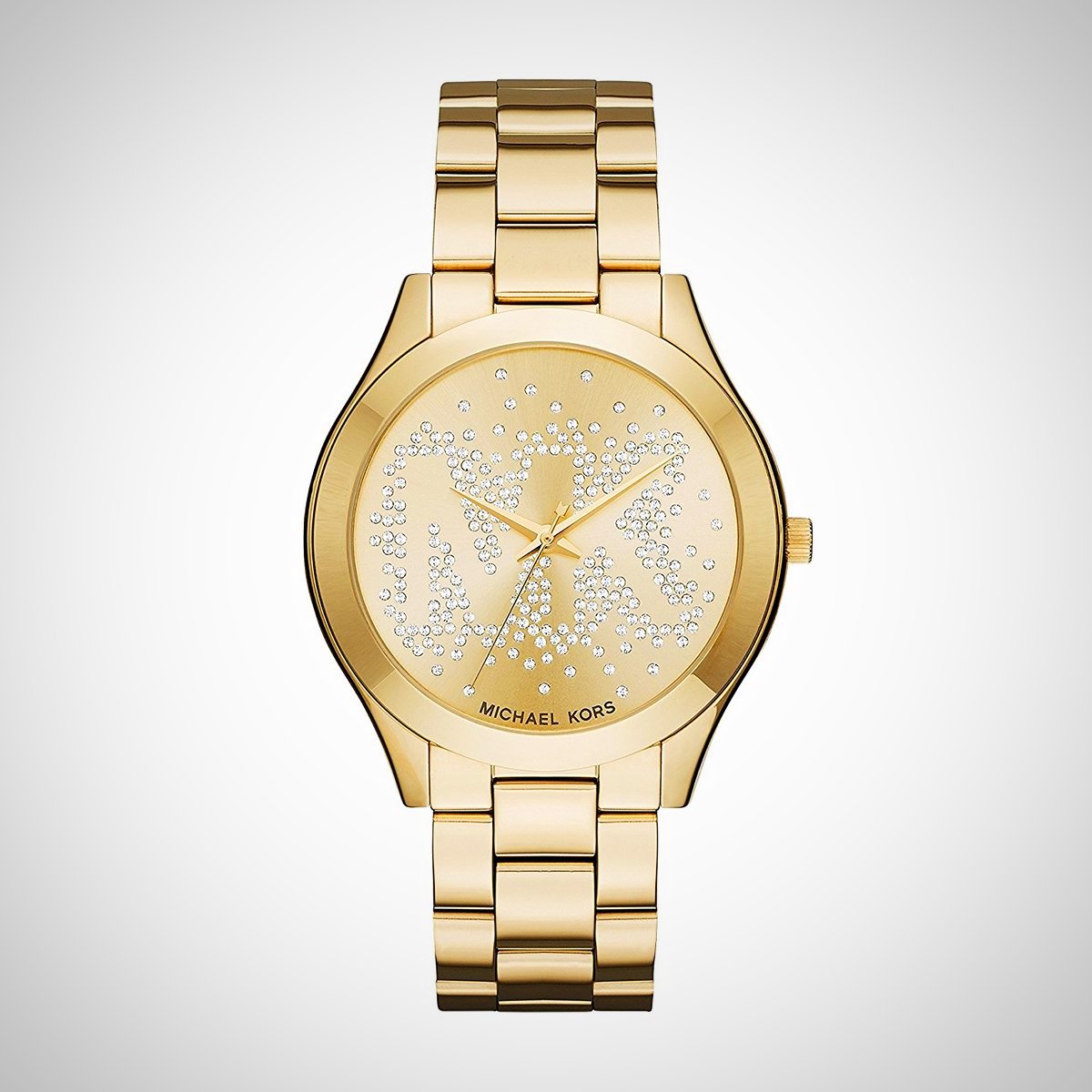 Michael Kors MK3590 Slim Runway Ladies Gold Tone Crystal Watch