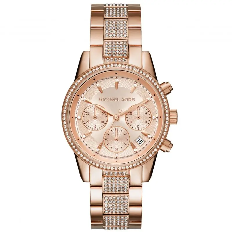 Michael Kors MK6485 Ritz Rose Gold Tone Chronograph Ladies Watch