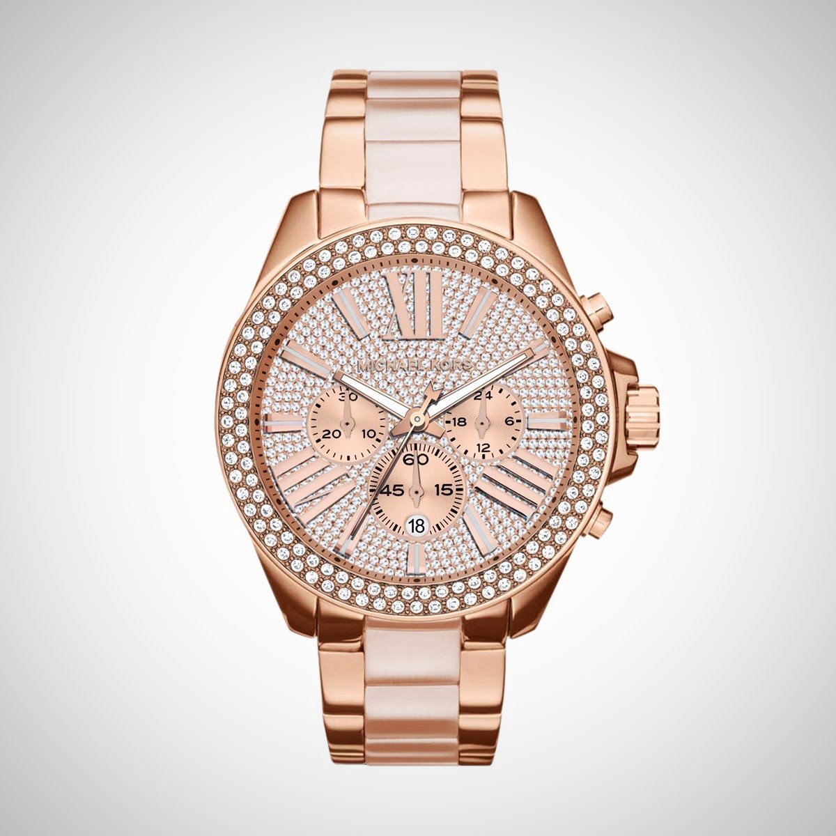 Michael Kors MK6096 Ladies Wren Crystal Pave Dial PVD Rose Watch