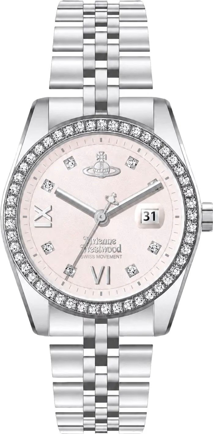 Vivienne Westwood VV317PKSL Camberwell Watch 28 MM In Stainless Steel Pink-Silver